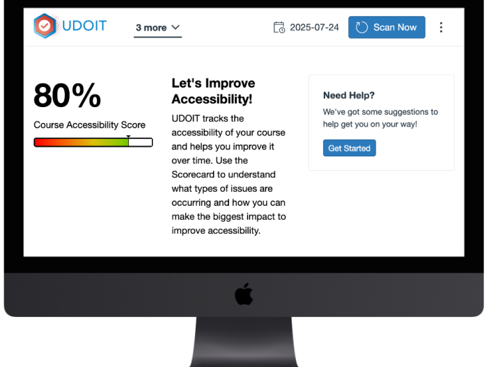Screenshot of UDOIT in Canvas.
