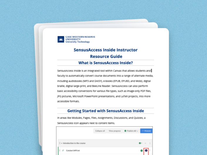 SensusAccess Resource Guide.