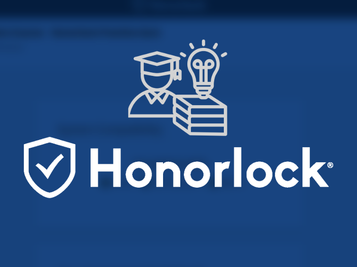 Honorlock logo with student icon.