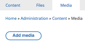 Add media button on the media library page