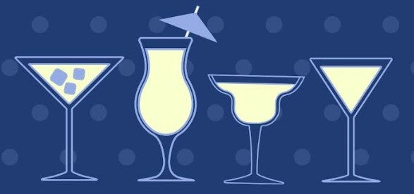 Four cocktail glasses
