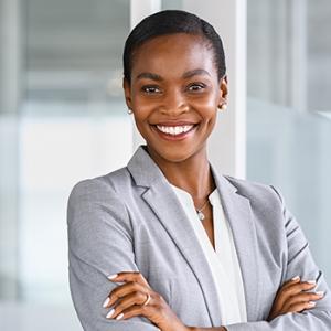 young professional woman smiling