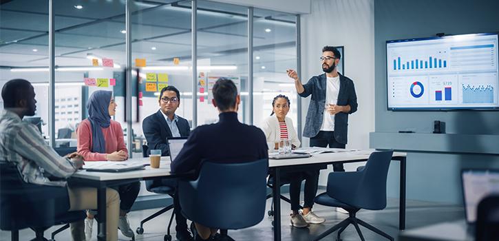 young professionals around a conference table