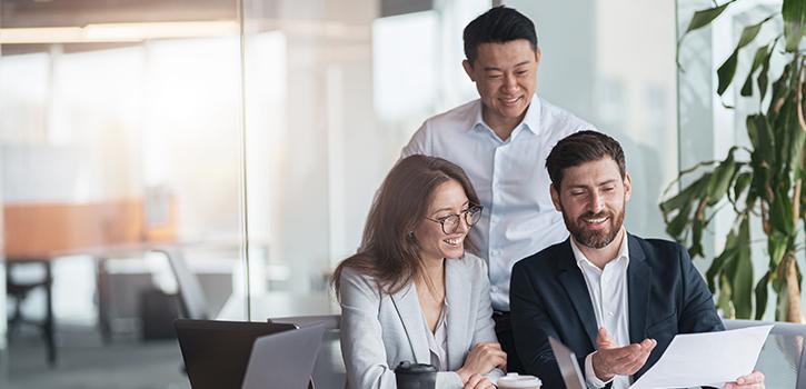 professionals looking at paper