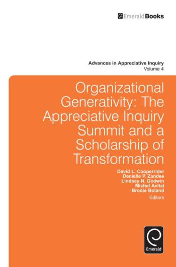 Organizational Generativity: The Appreciative Inquiry Summit and a Scholarship of Transformation book cover.