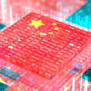 Brightly colored computer chips with a star. 