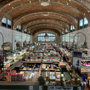 Inside aerial photo of the Westside market. 