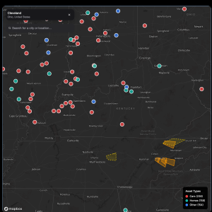Visual of weather and insurance claims 