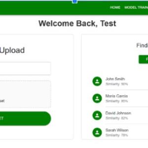 Screen shot of portal for software. 