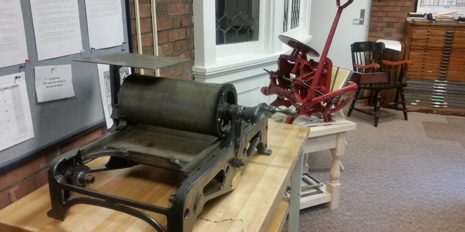 Letterpress studio at Writers House